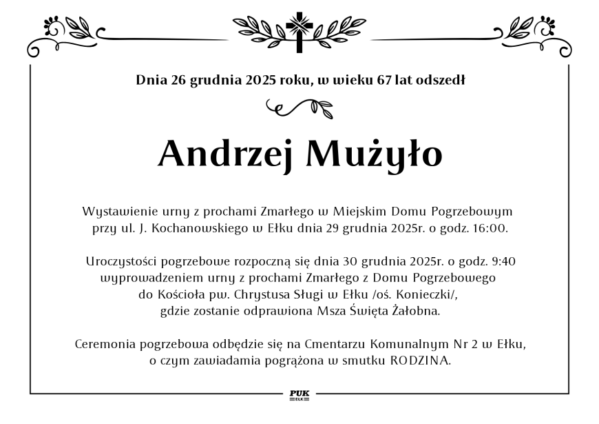 Andrzej Mużyło - nekrolog